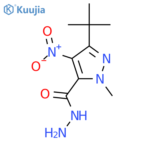 1H-Pyrazole-5-carboxylicacid, 3-(1,1-dimethylethyl)-1-methyl-4-nitro-, hydrazide structure