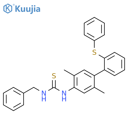 Thiourea,N-[2,5-dimethyl-2'-(phenylthio)[1,1'-biphenyl]-4-yl]-N'-(phenylmethyl)- structure
