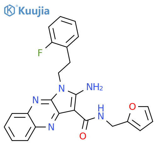 2-amino-1-2-(2-fluorophenyl)ethyl-N-(furan-2-yl)methyl-1H-pyrrolo2,3-bquinoxaline-3-carboxamide structure