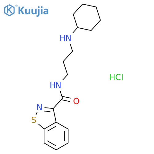 N-[3-(cyclohexylamino)propyl]-1,2-benzothiazole-3-carboxamide hydrochloride (1:1) structure
