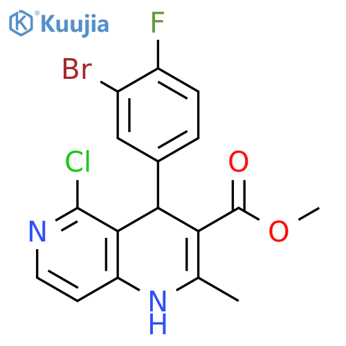 1,6-Naphthyridine-3-carboxylic acid,4-(3-bromo-4-fluorophenyl)-5-chloro-1,4-dihydro-2-methyl-, methyl ester structure