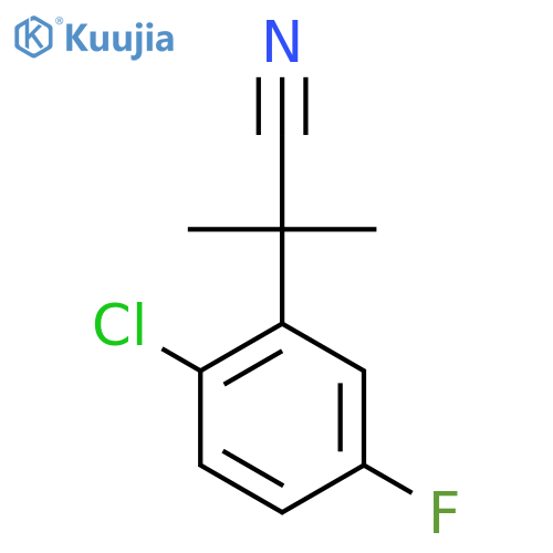 2-(2-chloro-5-fluorophenyl)-2-methylpropanenitrile structure