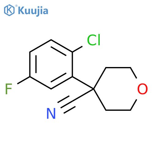2H-Pyran-4-carbonitrile, 4-(2-chloro-5-fluorophenyl)tetrahydro- structure