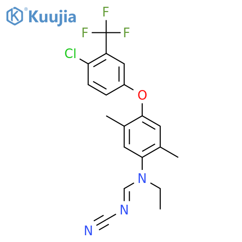 Methanimidamide,N-[4-[4-chloro-3-(trifluoromethyl)phenoxy]-2,5-dimethylphenyl]-N'-cyano-N-ethyl- structure