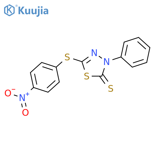 1,3,4-Thiadiazole-2(3H)-thione,5-[(4-nitrophenyl)thio]-3-phenyl- structure