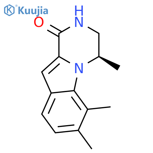 Pyrazino[1,2-a]indol-1(2H)-one, 3,4-dihydro-4,6,7-trimethyl-, (4R)- structure