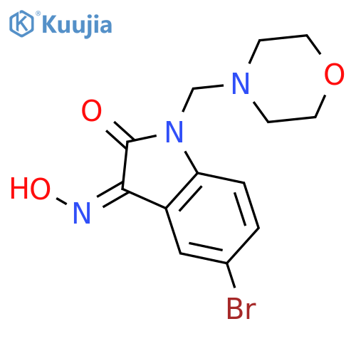 1H-INDOLE-2,3-DIONE, 5-BROMO-1-(4-MORPHOLINYLMETHYL)-, 3-OXIME structure