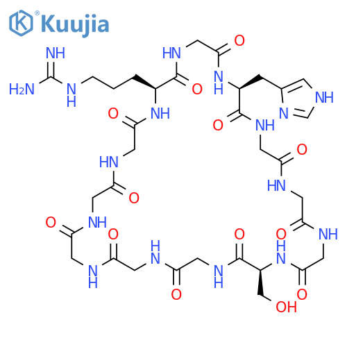 CYCLO(L-ARGINYLGLYCYL-L-HISTIDYLGLYCYLGLYCYLGLYCYL-L-SERYLGLYCYLGLYCYLGLYCYLGLYCYLGLYCYL) structure