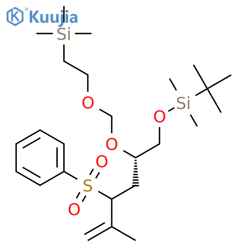 (2S)-1-tert-butyldimethylsilyloxy-5-methyl-4-( phenylsulfonyl)-2-(2-trimethylsilylethoxy)methoxyhex-5-ene structure