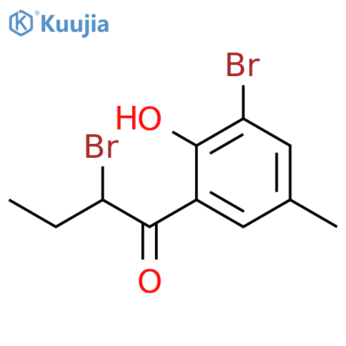 1-Butanone, 2-bromo-1-(3-bromo-2-hydroxy-5-methylphenyl)- structure