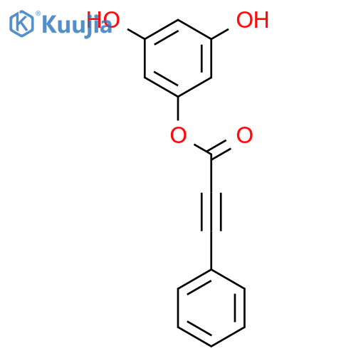 2-Propynoic acid, 3-phenyl-, 3,5-dihydroxyphenyl ester structure
