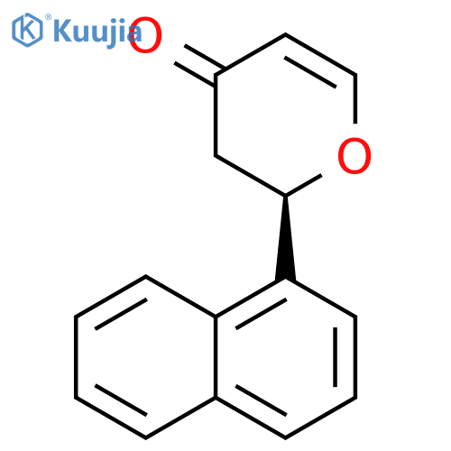 4H-Pyran-4-one, 2,3-dihydro-2-(1-naphthalenyl)-, (2R)- structure