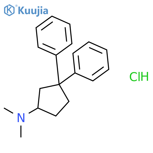 N,N-dimethyl-3,3-diphenylcyclopentanamine hydrochloride (1:1) structure
