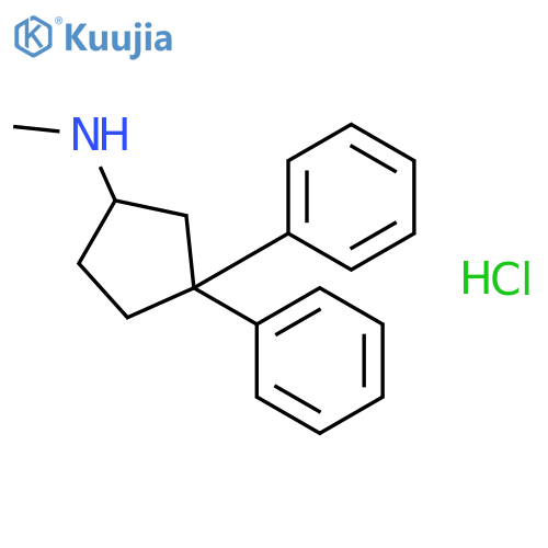 N-methyl-3,3-diphenylcyclopentanamine hydrochloride (1:1) structure