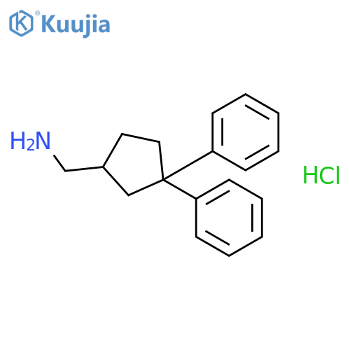 1-(3,3-diphenylcyclopentyl)methanamine hydrochloride (1:1) structure