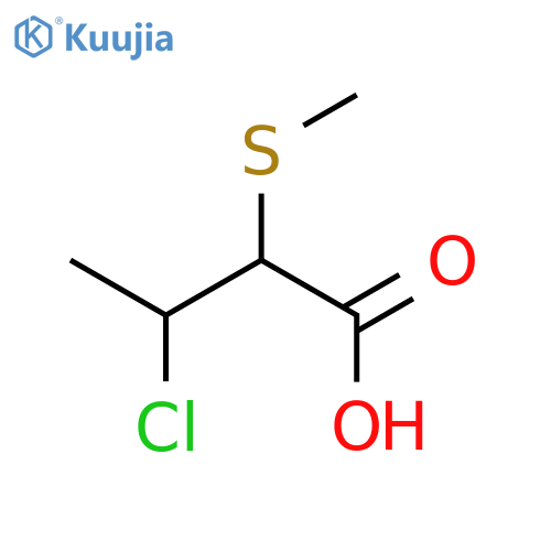 Butanoic acid, 3-chloro-2-(methylthio)- structure