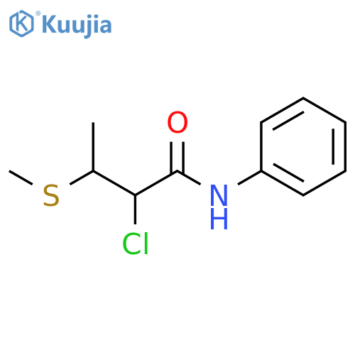 Butanamide, 2-chloro-3-(methylthio)-N-phenyl- structure