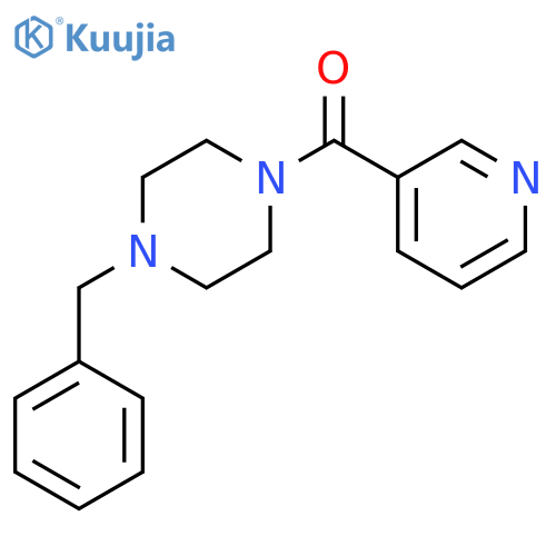 Piperazine, 1-(phenylmethyl)-4-(3-pyridinylcarbonyl)- structure