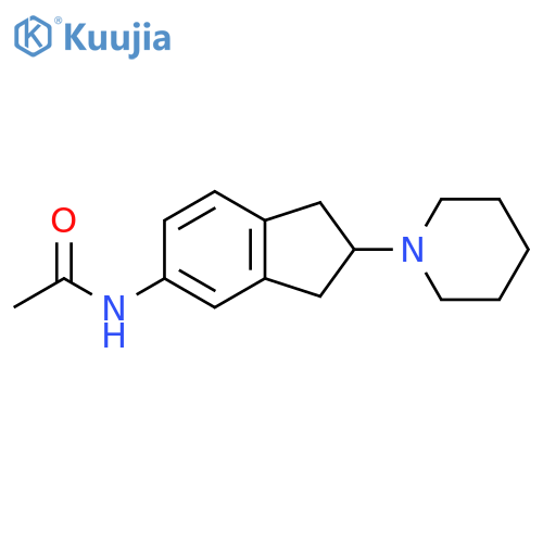Acetamide, N-[2,3-dihydro-2-(1-piperidinyl)-1H-inden-5-yl]- structure