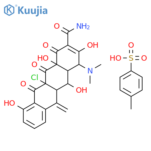 11a-Chloro-4-(dimethylamino)-1,4,4a,5,5a,6,11,11a,12,12a-decahydro-3,5,10,12a-tetrahydroxy-6-methylene-1,11,12-trioxonaphthacene-2-carboxamide mono(toluene-p-sulphonate) structure