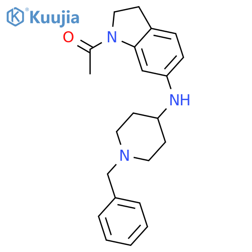 Ethanone,1-[2,3-dihydro-6-[[1-(phenylmethyl)-4-piperidinyl]amino]-1H-indol-1-yl]- structure
