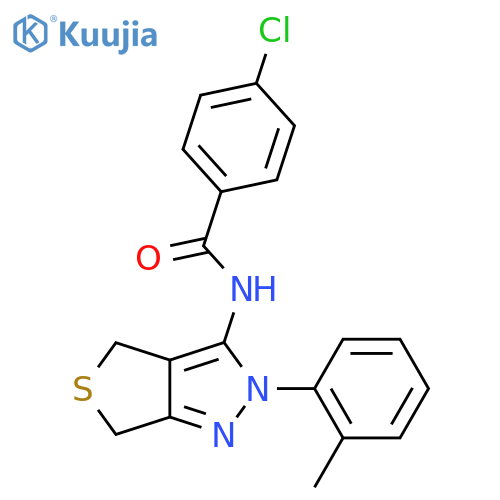 4-chloro-N-2-(2-methylphenyl)-2H,4H,6H-thieno3,4-cpyrazol-3-ylbenzamide structure