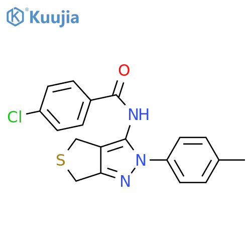 4-chloro-N-2-(4-methylphenyl)-2H,4H,6H-thieno3,4-cpyrazol-3-ylbenzamide structure