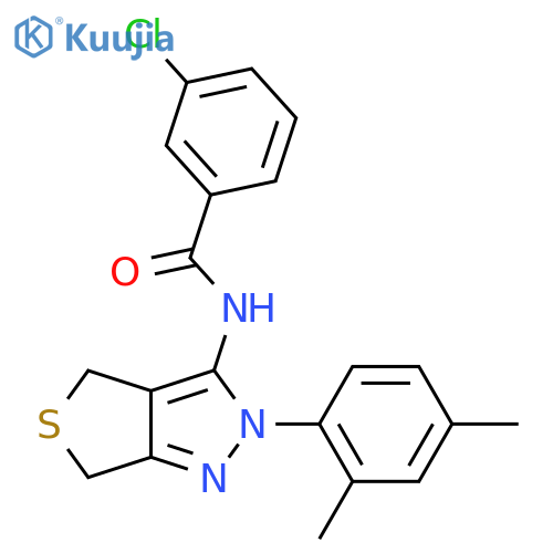 3-chloro-N-2-(2,4-dimethylphenyl)-2H,4H,6H-thieno3,4-cpyrazol-3-ylbenzamide structure