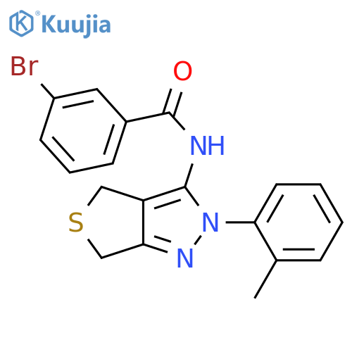 3-bromo-N-2-(2-methylphenyl)-2H,4H,6H-thieno3,4-cpyrazol-3-ylbenzamide structure