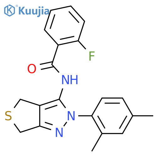 N-2-(2,4-dimethylphenyl)-2H,4H,6H-thieno3,4-cpyrazol-3-yl-2-fluorobenzamide structure