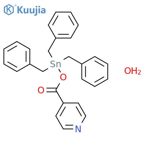 PYRIDINE, 4-[[[TRIS(PHENYLMETHYL)STANNYL]OXY]CARBONYL]-, MONOHYDRATE structure