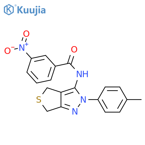 N-2-(4-methylphenyl)-2H,4H,6H-thieno3,4-cpyrazol-3-yl-3-nitrobenzamide structure