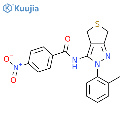 N-2-(2-methylphenyl)-2H,4H,6H-thieno3,4-cpyrazol-3-yl-4-nitrobenzamide structure