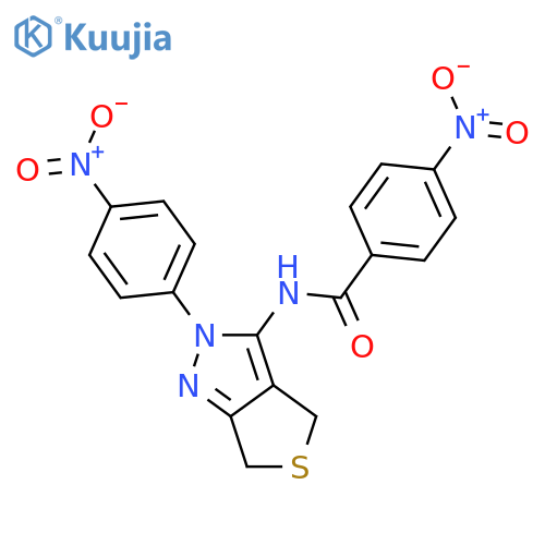 4-nitro-N-2-(4-nitrophenyl)-2H,4H,6H-thieno3,4-cpyrazol-3-ylbenzamide structure