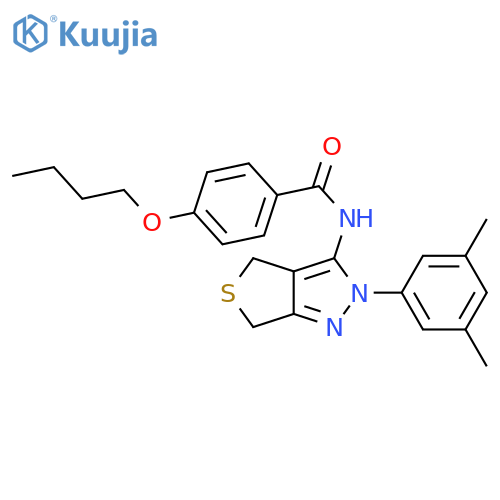 4-butoxy-N-[2-(3,5-dimethylphenyl)-2H,4H,6H-thieno[3,4-c]pyrazol-3-yl]benzamide structure