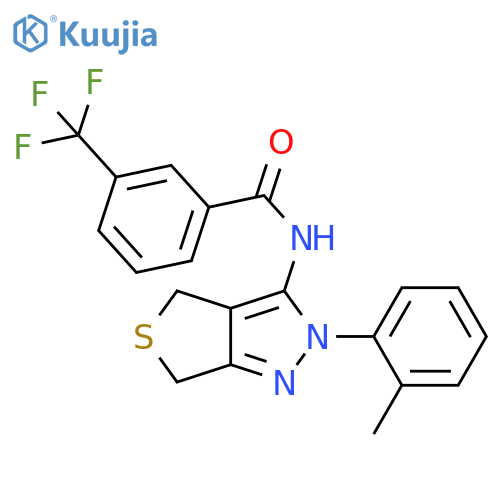 N-2-(2-methylphenyl)-2H,4H,6H-thieno3,4-cpyrazol-3-yl-3-(trifluoromethyl)benzamide structure