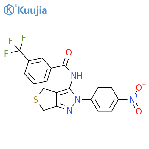 N-2-(4-nitrophenyl)-2H,4H,6H-thieno3,4-cpyrazol-3-yl-3-(trifluoromethyl)benzamide structure
