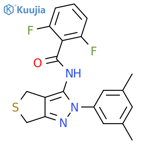N-2-(3,5-dimethylphenyl)-2H,4H,6H-thieno3,4-cpyrazol-3-yl-2,6-difluorobenzamide structure