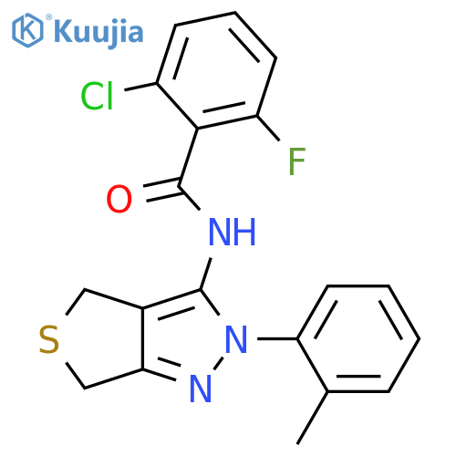2-chloro-6-fluoro-N-2-(2-methylphenyl)-2H,4H,6H-thieno3,4-cpyrazol-3-ylbenzamide structure
