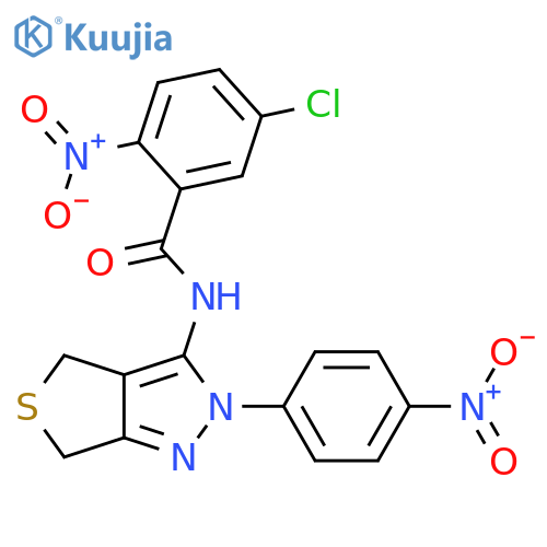 5-chloro-2-nitro-N-2-(4-nitrophenyl)-2H,4H,6H-thieno3,4-cpyrazol-3-ylbenzamide structure