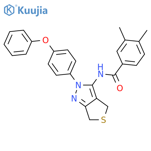 3,4-dimethyl-N-2-(4-phenoxyphenyl)-2H,4H,6H-thieno3,4-cpyrazol-3-ylbenzamide structure
