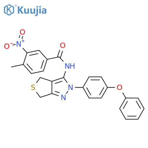 4-methyl-3-nitro-N-2-(4-phenoxyphenyl)-2H,4H,6H-thieno3,4-cpyrazol-3-ylbenzamide structure