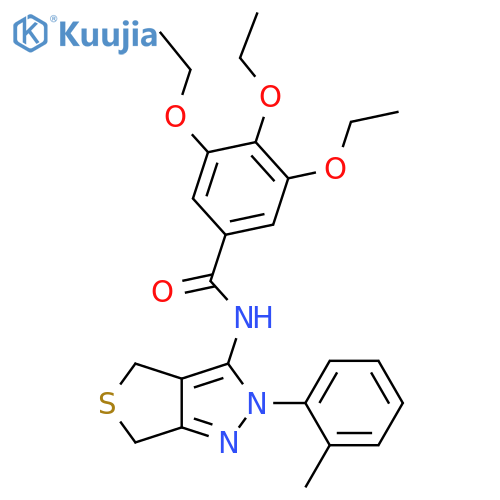3,4,5-triethoxy-N-2-(2-methylphenyl)-2H,4H,6H-thieno3,4-cpyrazol-3-ylbenzamide structure