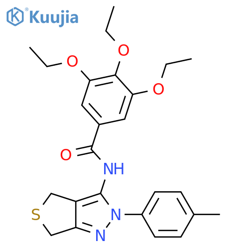 3,4,5-triethoxy-N-2-(4-methylphenyl)-2H,4H,6H-thieno3,4-cpyrazol-3-ylbenzamide structure