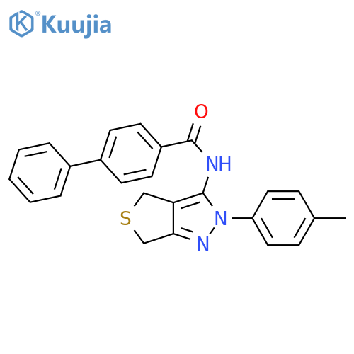 N-2-(4-methylphenyl)-2H,4H,6H-thieno3,4-cpyrazol-3-yl-1,1'-biphenyl-4-carboxamide structure