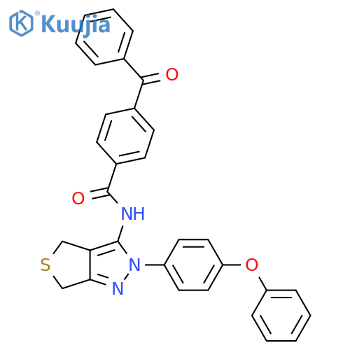 4-benzoyl-N-2-(4-phenoxyphenyl)-2H,4H,6H-thieno3,4-cpyrazol-3-ylbenzamide structure