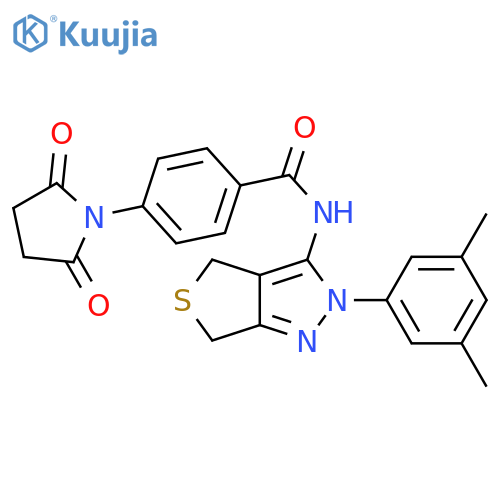 N-[2-(3,5-dimethylphenyl)-2H,4H,6H-thieno[3,4-c]pyrazol-3-yl]-4-(2,5-dioxopyrrolidin-1-yl)benzamide structure