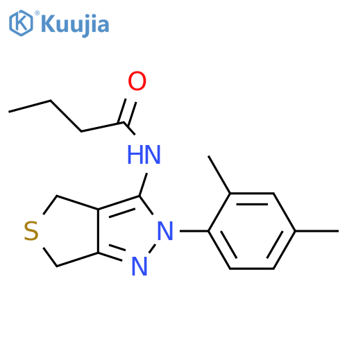 N-2-(2,4-dimethylphenyl)-2H,4H,6H-thieno3,4-cpyrazol-3-ylbutanamide structure