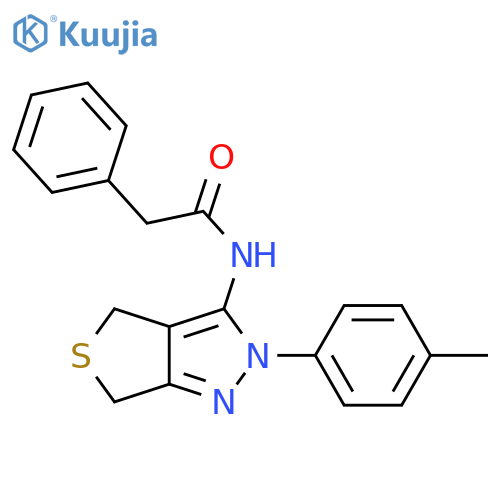 N-2-(4-methylphenyl)-2H,4H,6H-thieno3,4-cpyrazol-3-yl-2-phenylacetamide structure