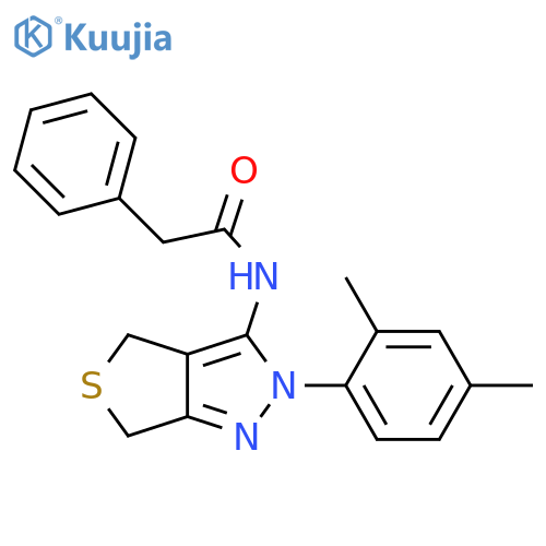 N-2-(2,4-dimethylphenyl)-2H,4H,6H-thieno3,4-cpyrazol-3-yl-2-phenylacetamide structure